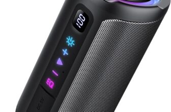 aowoka Bluetooth Speaker, Portable Wireless Bluetooth 5.4 Speaker, 20W Stereo Sound, Deep Bass, LED Display, 20H Playtime, IPX7 Waterproof, TWS Pairing for Outdoor, Party, Travel