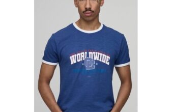 boohooMAN Collectors Edtn Worldwide Ringer Shrunken Boxy T-Shirt