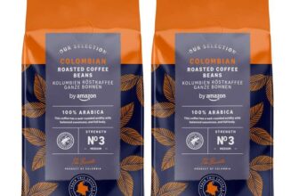 by Amazon Colombian Coffee Beans, Medium Roast,1Kg (2 Packs x 500g) – Rainforest Alliance Certified