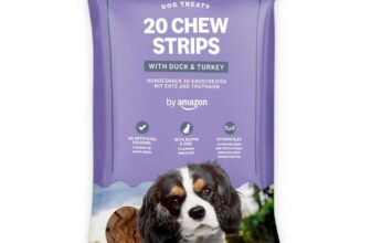 by Amazon – Dog Treats – 20 Chew Strips with Duck & Turkey, 200g