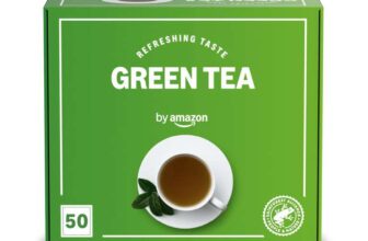 by Amazon Green Tea Bags, Rainforest Alliance Certified, 50 count – S&S £1.31
