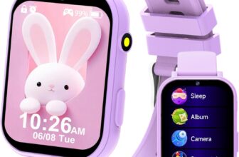 clleylise Kids Smart Watch for Boys Girls – Smart Watch for Kids Fitness Watch with 18 Fun Games, 8MP Camera, Step Counter & Sleep Monitoring, Alarm, Flashlight, for Girls Boys (Purple 3)