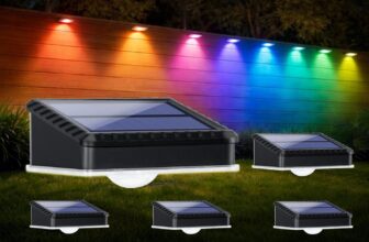echosari Solar Fence Lights Outdoor, 8 Pack Solar Wall Lights Outdoor Waterproof IP65, 8 Colors RGB Solar Powered Garden Fence Lights for Patio Backyard Decking Porch Gate Garage Decorations
