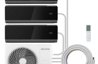 electriQ iQool Multi-Split 3 x 9000 BTU Smart Wall Mounted Split Air Conditioner with Heat Pump – Pipe Kits Included -Black (White £1499.98)