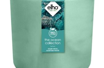 elho The Ocean Collection Round 14cm Flower Pot – Pacific Green Ø 13.8 x H 12.5 cm Suitable for Indoor Use