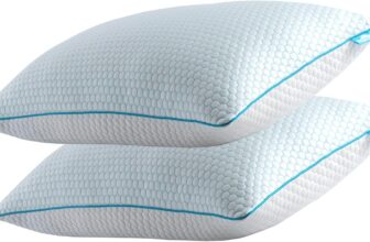 ergonomist Standard Pillows 2 Pack Hotel Quality Hybrid Neck Pillow For Bed Stomach Back Side Sleepers Filled With Shredded Memory Foam Hypoallergenic Soft Breathable Bamboo Fabric