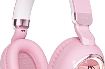 esonstyle Kids Headphones Cat Ear – Bluetooth 5.4 Over-Ear Noise Cancelling Headphones with Microphone LED Lights Up 85dB Safe Volume Limit Wireless or 3.5mm Wired USB C for Travel iPad Tablet