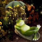 frog statue outdoor solar ornaments garden solar lights waterproof garden decorations outdoor garden decorations frog and umbrella garden statues for yard gift