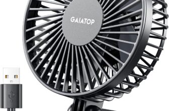 gaiatop USB Desk Fan, Small But Powerful, Portable Quiet 3 Speeds Wind Desktop Personal Fan, Adjustment Mini Fan Table Fan for Better Cooling, Home Office Car Indoor Outdoor Black