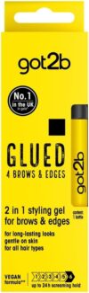 got2b Glued 4 brows & Edges Clear gel 2 in 1 16 ml, Screaming Hold Brow gel, Eyebrow Gel for Long Lasting Looks, Vegan Formula