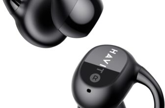 havit OWS916 Clip On Earbuds, Lightweight Comfort Open Ear Headphones, Wireless Sports Headphones with ENC AI 4 Mics Calls, IPX5, Bluetooth 5.4, APP Control,22H for Running/Cycling/Fitness