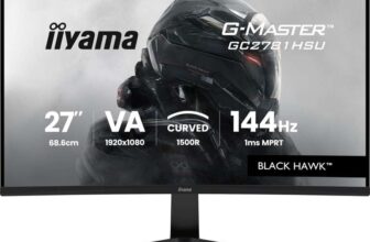 iiyama G-Master GC2781HSU-B1 27 inch Curved Gaming, 144Hz, 1ms (MPRT), Adaptive Sync,HDMI, DP, USB – Delayed Dispatch