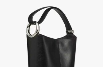 kate spade new york Halo Leather Mini Bucket Bag, Black