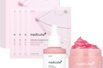 medicube Pink Glass Glow Skin Trio: Salmon DNA PDRN Pink Peptide Serum, Collagen Jelly Cream 50ml (1.69 fl.oz) and PDRN collagen jelly gel mask (4ea)