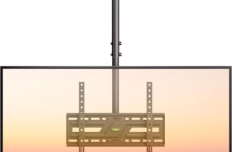 monTEK Ceiling TV Bracket for 37-75 inch Flat Screen Displays Tilt and Swivel, Height Adjustable, Flat & Sloped Ceilings, Up to 50kg, Max VESA 400x400mm