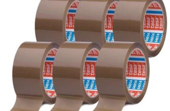 tesapack 64014 Low-Noise Parcel Tape, Pack of 6
