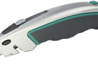 wolfcraft Quick-Change Trapezium Blade Knife with Retractable Blade I 4131000 I Trapezium Blade