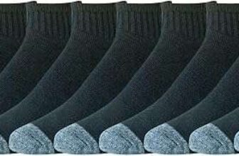 10 Pairs of Amazon Essentials Mens Cotton Cushioned Moisture Wicking Ankle Sports Socks 7-11 Black or 12-14 £5.15