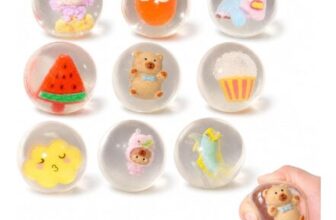 10 Pcs Coconut and Fruit Squishies, 2cm Transparent Stress Balls