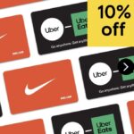 10% off selected e-gift cards – Nike (£1 to £500) / Uber & Uber Eats (£15 to £150)