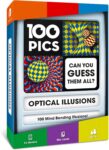 100 PICS Optical Illusions Travel Game – Try 100 Illusions Flash Cards with Slide Reveal Case Card Game, Gift, Stocking Filler Ages 6
