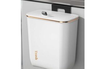11L Kitchen Hanging Waste Bin Dustbin Flip-Top Trash Can Punch-Free