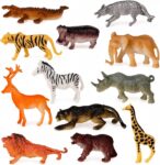 12 PCS Mini Beasts for Kids Small Insect,Minibeasts Childrens Early Education Toys, Decorative Simulated Plastic Ornaments Educational Aids, Parties (12pcs Wildlife)