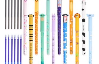 12 Pack Animal Erasable Pens with 0.5mm Black/Blue Refills