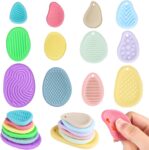 12 Pack Fidget Toys Sensory Stone with Different Patterns,Textured Soft Stone, Silicone Worry Stone for Autism Kids,Fidget Stress Toys, Calming Toys for Anxiety Relief