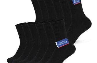 12 Pairs Black Mens Cotton Cushioned Athletic Socks for Cycling