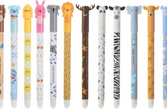 12 Pcs Erasable Pens 0.5mm Erasable Gel Pens with Animal Motifs Designs