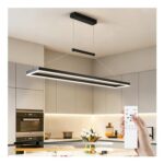 120cm LED Pendant Light for Kitchen, 52W Dimmable, Black
