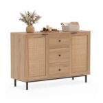 120cm Sideboard Buffet Cabinet Coffee Bar Table W/2 Doors & 3 Drawers