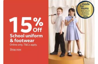 15% off schoolwear and school shoes
