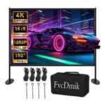 150-Inch Portable 4K HD Projector Screen with Stand, 16:9