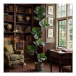 180cm 6FT Artificial Faux Fiddle Plant Lifelike Fiddle Leaf Fig Tree In Pot