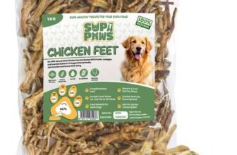 1Kg 100% Natural Air Dried Chicken Feet Pet Treat sold by Supa Paws FBA