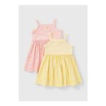 2 Pack Baby Multicolour Boho Ribbed Dresses