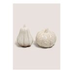 2 Pack Cream Pumpkin Ornaments