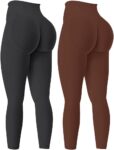 2 Pack Seamless Scrunch Bums Gym Leggings for Women Mid-Waist Butt Lifting Yoga Pants Sports Leggings Fitness Running Trousers