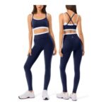 2-Piece Womens Workout Set: Seamless Leggings with Padded Bra