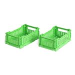 2 X 3L Small Plastic Storage Folding Crates