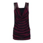 2 in 1 Double Layer Stripe Mesh Top Top Black-Red by RED by EMP