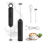 2-in-1 Rechargeable Milk Frother, 1200mAh, 3-Speed Dual Whisk