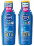 2 x NIVEA SUN Kids Protect & Care SPF 50 Lotion 200ml (£4.76 / £4.17 on S&S) 15% off Baby Wish List