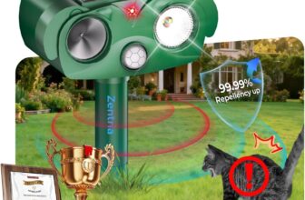 2026 Upgraded Cat Deterrents for Gardens UK99.99% Protection – Dual-Ultraschall-Technologie365-Days Runtime – Solar Panel PoweredFox Deterrents for Gardens UK, Lawns&Outdoor(Green)
