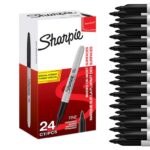 24 x Sharpie Permanent Markers, Fine Point, Black Ink, 24 Marker Pens – w/max S&S £12.23-£11.55