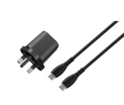 25W USB-C Mains Charger and USB-C Cable – Black – with code – Free click and collect