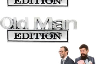 2PCS Old Man Edition Car Badge,3D Emblem Sticker Badge Old Man Edition Car Emblem Motorcycle Truck Emblems for Cars Side Rear Tailgate Bumpe for All (A) (B)