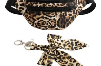 2pc Leopard Print Crossbody Bag with Keychain Set